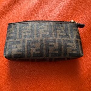 Fendi Zucca Patterned Brown Cosmetic Bag